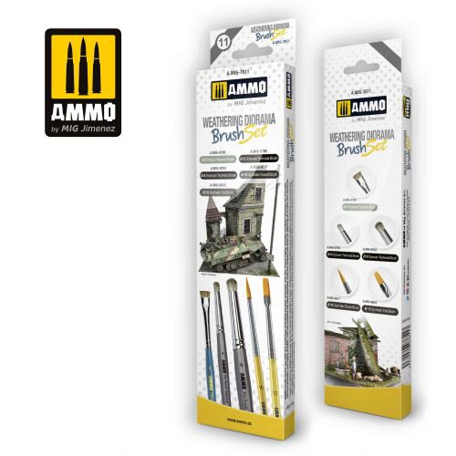 Ammo AMIG7611 Brushes for Weathering Diorama