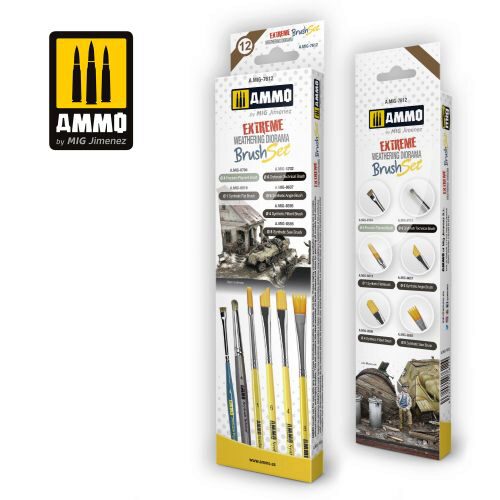 Ammo AMIG7612 Extreme Weathering Diorama Brush Set