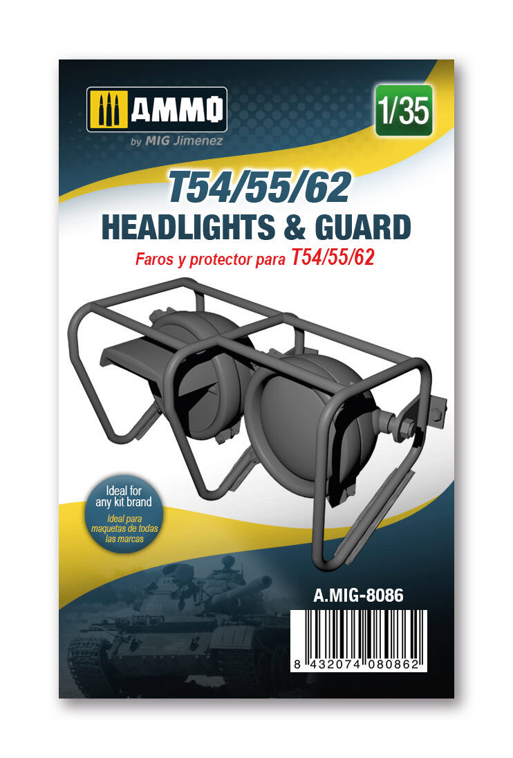 Ammo AMIG8086 T54/55/62 headlights & guard, scale 1/35   Resin Kit