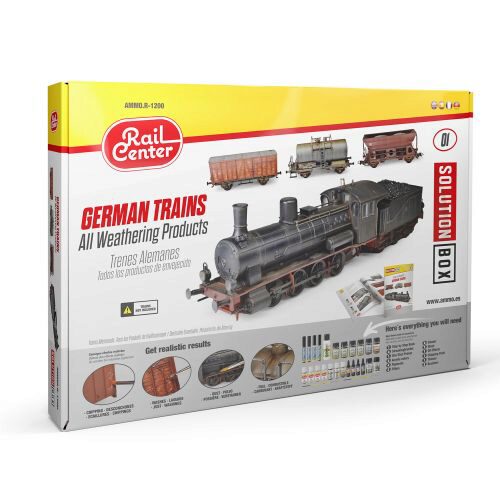 Ammo AMMO.R-1200 RAIL CENTER SOLUTION BOX #01 – GERMAN TRAINS. All Weathering Products