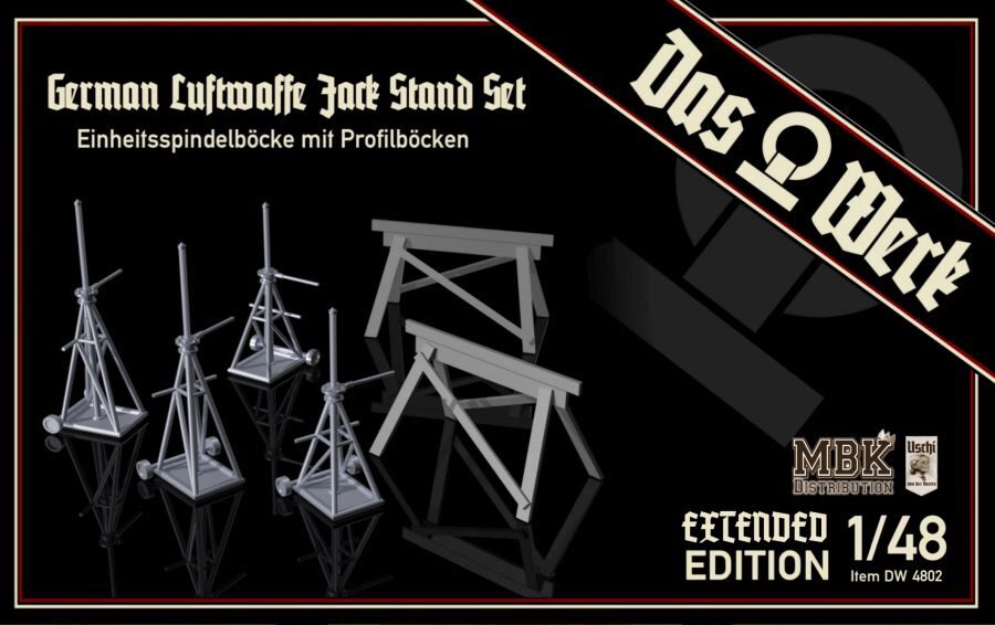 Das Werk 48002 1/48 Luftwaffe Jack Stand Set with Saw Horses - Extended Edition