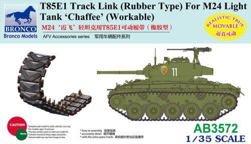Bronco Models AB3572 T85E1 Track Link (Rubber Type) For M24 Light Tank Chaffee (Workable