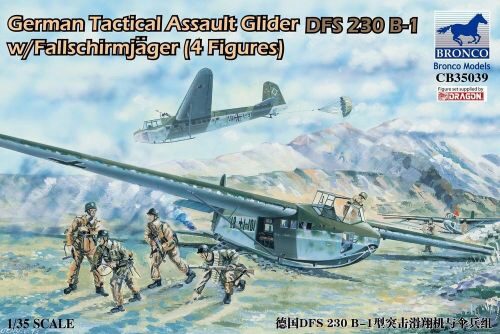Bronco Models CB35039 German Tactical Assault Glider DFS 230 B-1 w/Fallschirmjäger (4 Figures)