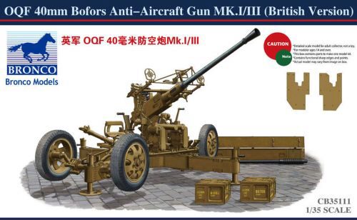 Bronco Models CB35111 OQF 40mm Bofors Anti-aircraft Gun(Britis