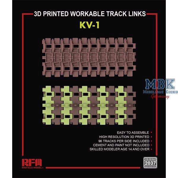 RYE FIELD MODEL 2037 3D printed Workable track links for KV-1