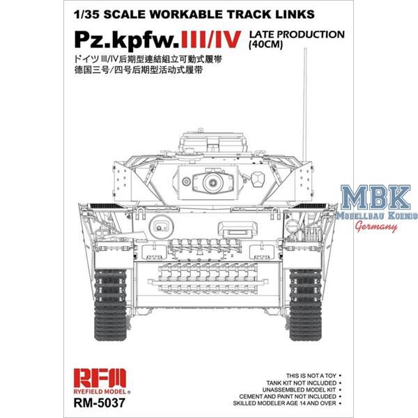 RYE FIELD MODEL 5037 Panzer III / IV late workable tracks 40cm