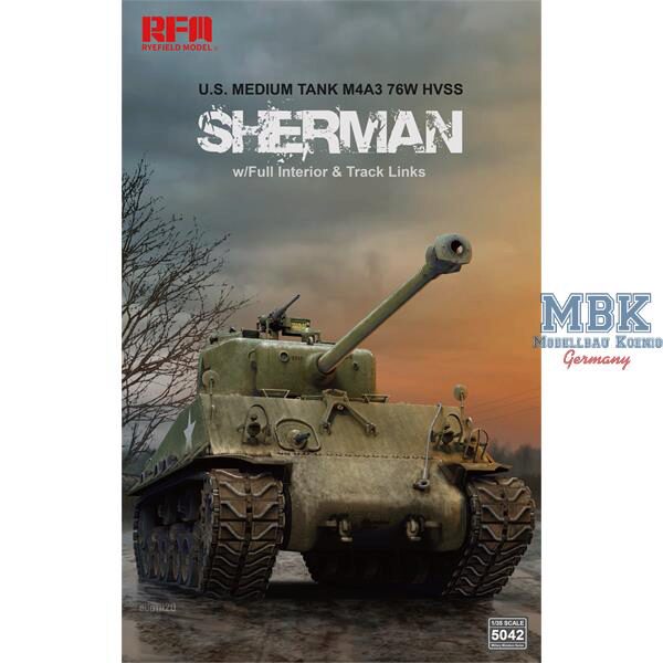 RYE FIELD MODEL 5042 M4A3 76W HVSS Sherman w/full interior