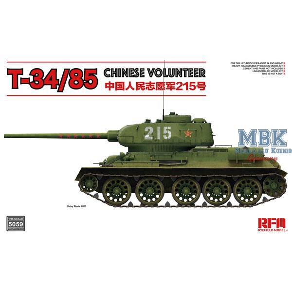 RYE FIELD MODEL 5059 T-34/85 No.183 Factory Chinese Volunteer