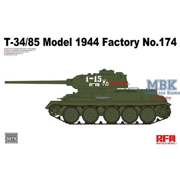Rye Field Model RFM5079 T-34 / 85 Model 1944 Factory No. 174