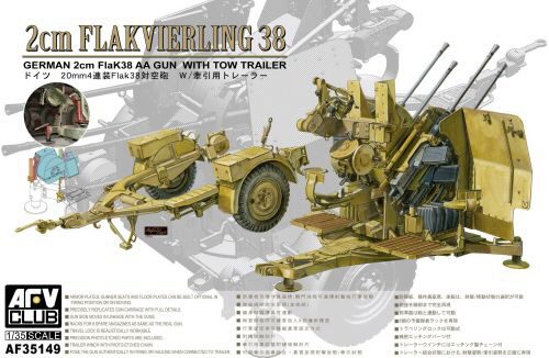 AFV-Club AF35149 4X2cm Flakvierling 38 with trailer