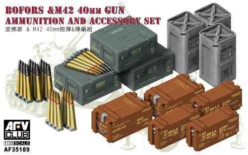 AFV-Club AF35189 Bofors&M42 40mm Gun AMMO&Accessories Set