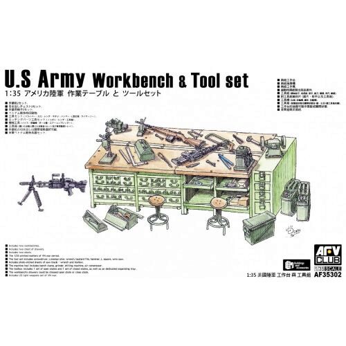 AFV-Club AF35302 U.S. Army Workbench & Tool Set