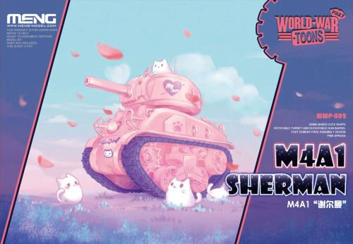 MENG-Model WWP-002 M4A1 Sherman (Cartoon Model,Pink Color)