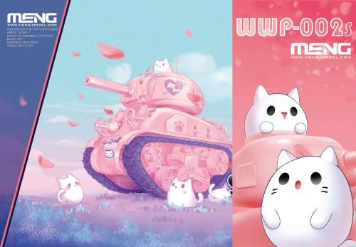 MENG-Model WWP-002s M4A1 Sherman (CartoonModel,pink color incl.resin cartoon kitten figurines)