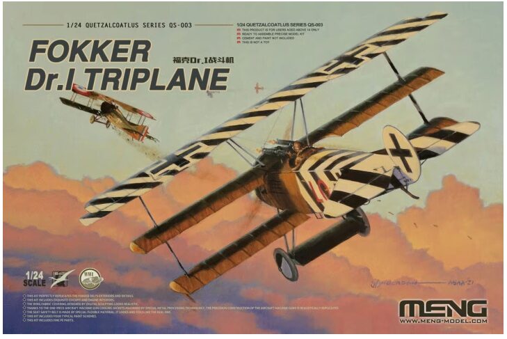 MENG-Model QS-003s Fokker Dr.I Triplane & BlueMax Medalie  Lim.Edition