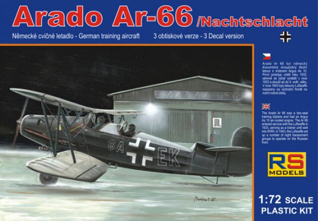 RS MODELS 92052 Arado 66 Nachschlacht 3 decal v. for Luftwaffe