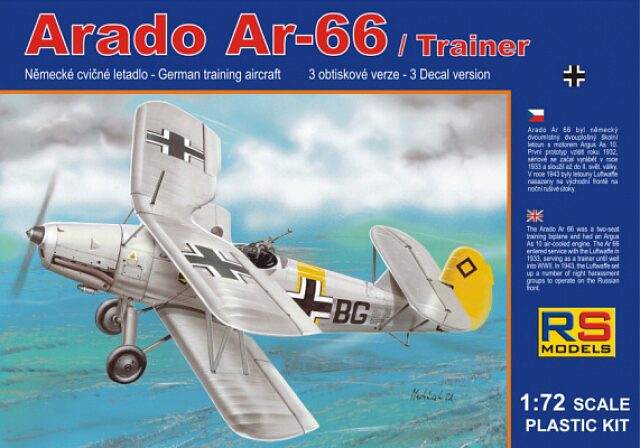 RS MODELS 92059 Arado 66 Trainer Luftwaffe (3 decal v. for Luftwaffe)