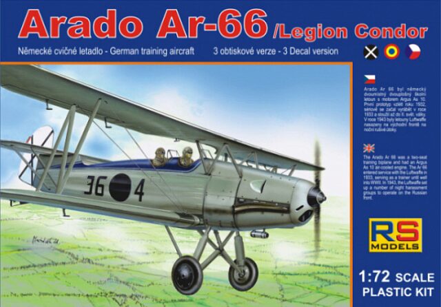 RS MODELS 92060 Arado 66 Legion Condor (3 decal v. for Spain, Czech., Romania)