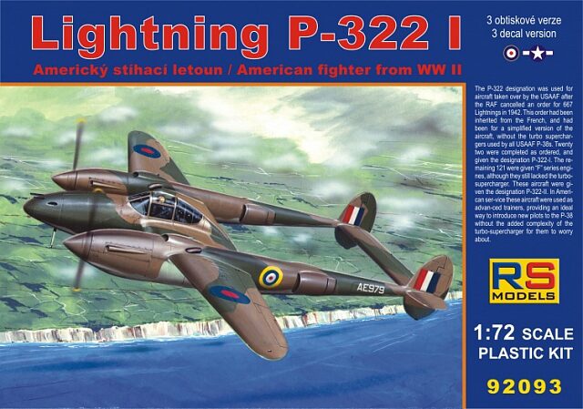 RS MODELS 92093 Lighting P-322 I (3 decal v. for Great Britain, USA) Resin parts