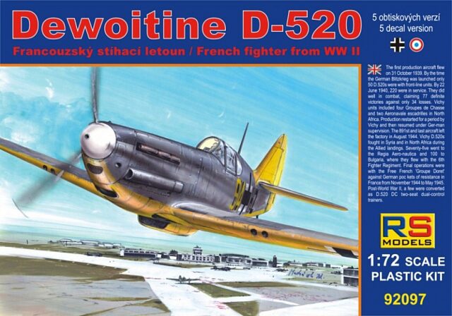 RS MODELS 92097 Dewoitine D-520 Luftwaffe (5 decal v. for Luftwaffe, France)