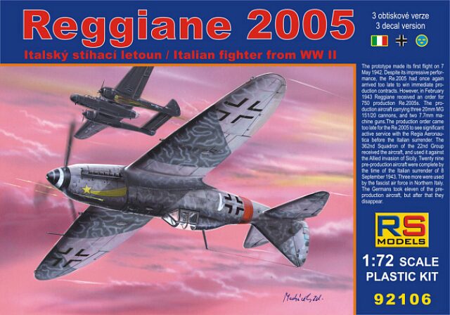 RS MODELS 92106 Reggiane 2005 What if edition (3 decal v. for Luftwaffe, Sweden, ANR)