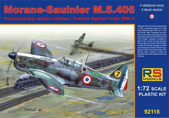 RS MODELS 92118 Morane Saulnier MS.406 France (4 decal v. for France)