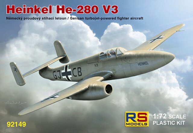 RS MODELS 92149 Heinkel He-280 with HeS engine (3 decal v. for Luftwaffe)