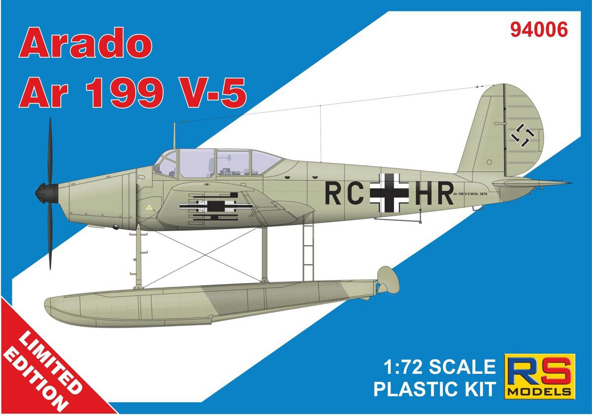 RS MODELS 94006 Arado Ar 199 V5 (1 decal v. for Luftwaffe) Limited Edition
