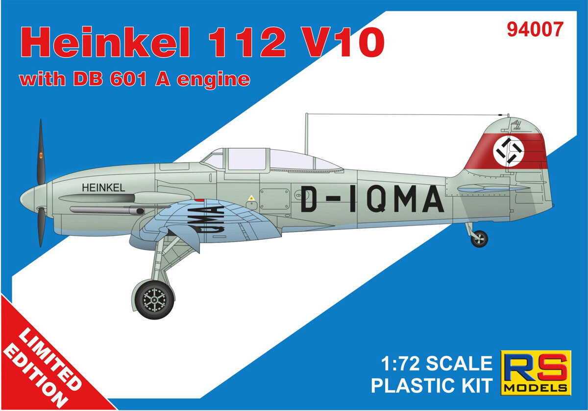 RS MODELS 94007 Heinkel 112 V10 (3 decal v. for Germany, Luftwaffe) Limited Edition
