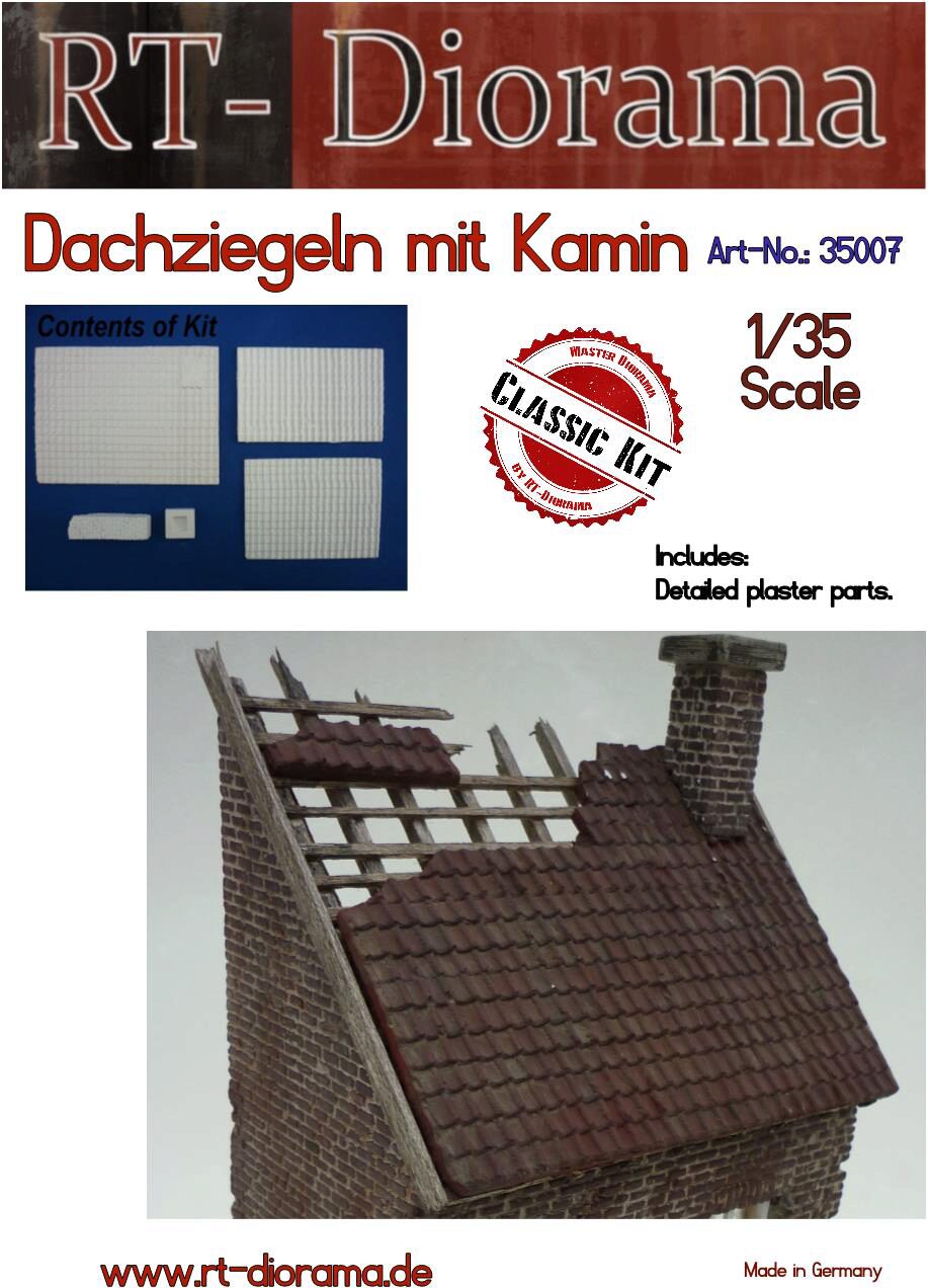 RT-DIORAMA 35007s Dachziegeln mit Kamin [Standard]