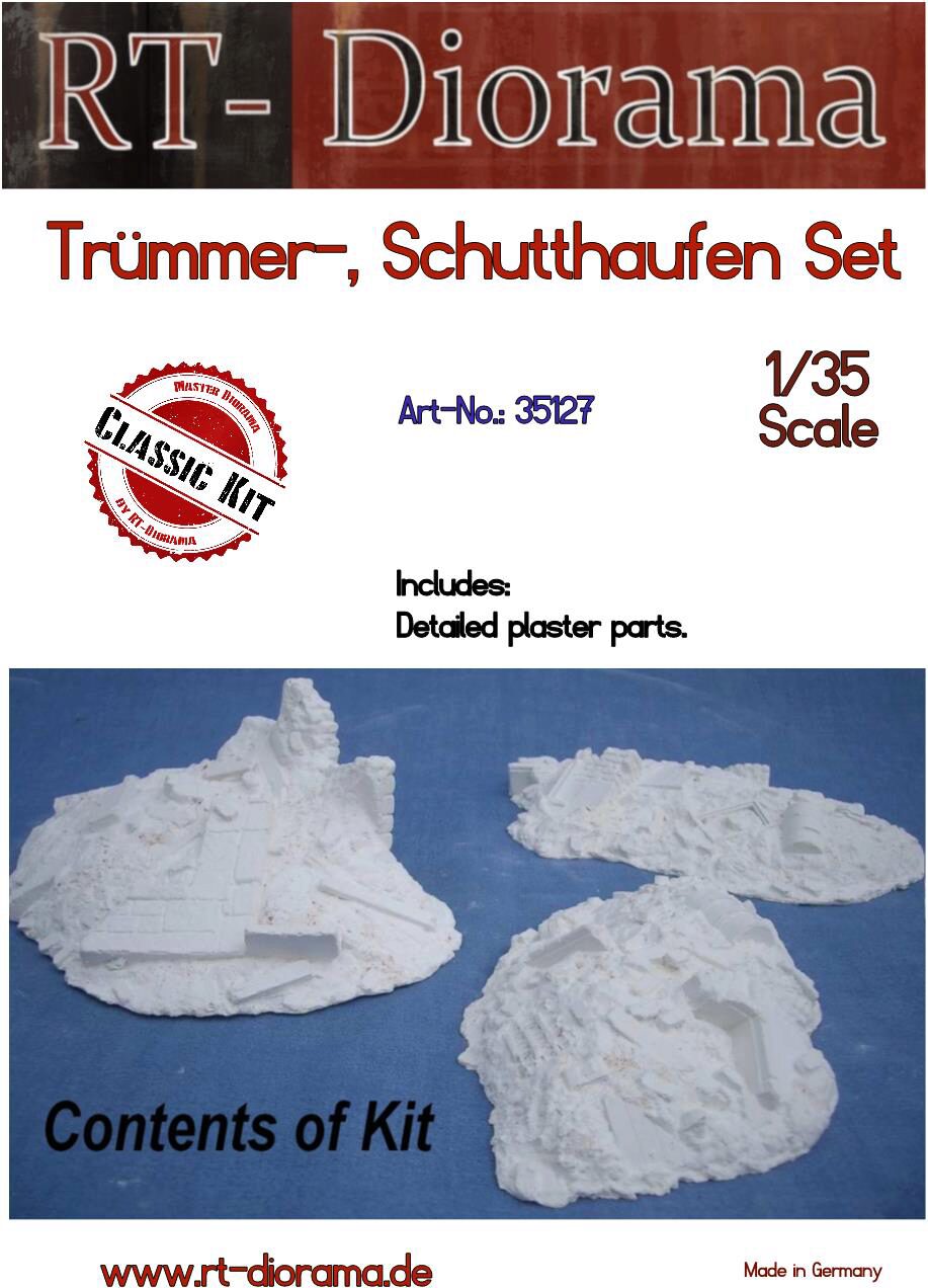 RT-DIORAMA 35127s Trummer, Schutthaufen Set (3 teilg.) fur Dioramenbau [Standard]
