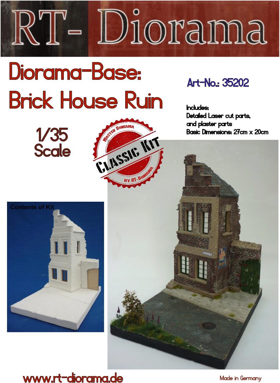 RT-DIORAMA 35202s Diorama-Base: Brick House Ruin [Standard]