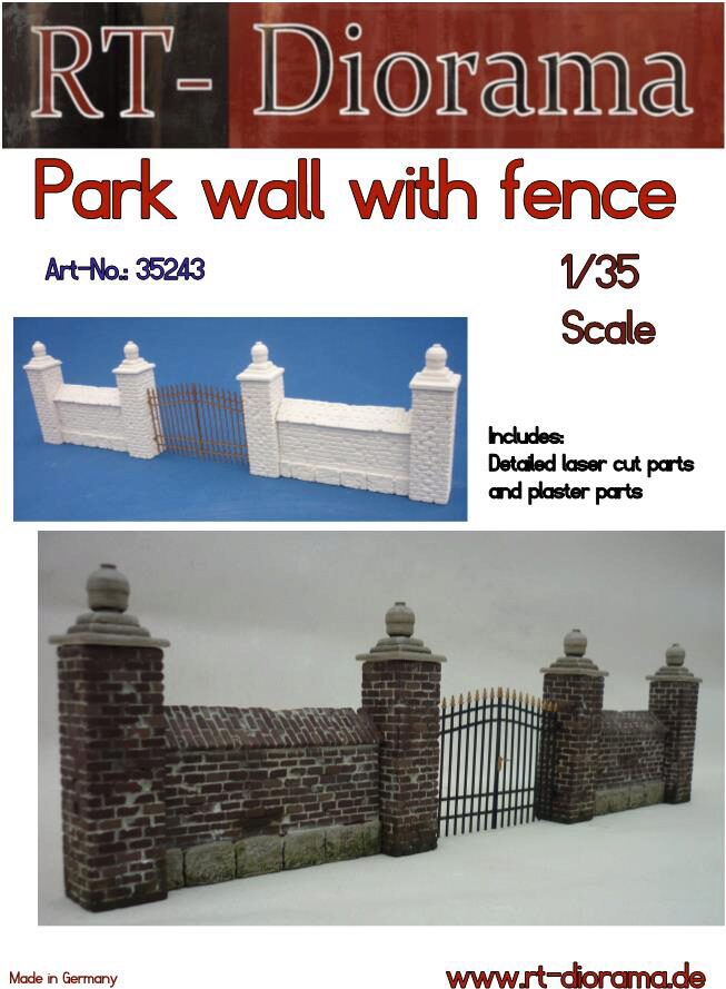 RT-DIORAMA 35243s Park Wall with Fence [Standard]