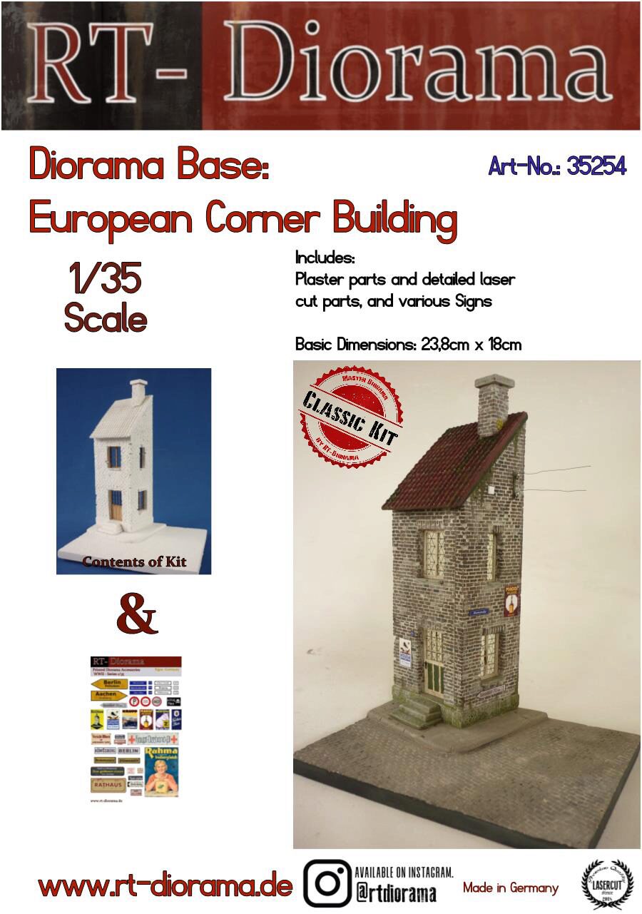 RT-DIORAMA 35254s Diorama Base: European Corner Building [Standard]