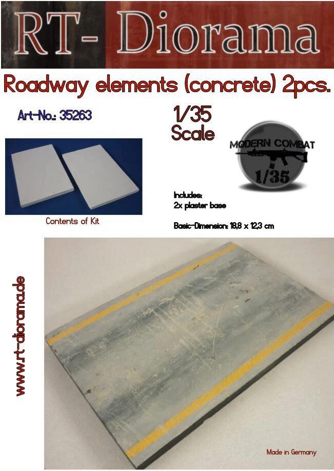 RT-DIORAMA 35263s Roadway Elements (Concrete) (2 pcs.) [Standard]