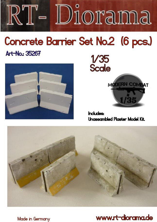 RT-DIORAMA 35267s Concrete Barrier Set No.2 (6 pcs.) [Standard]