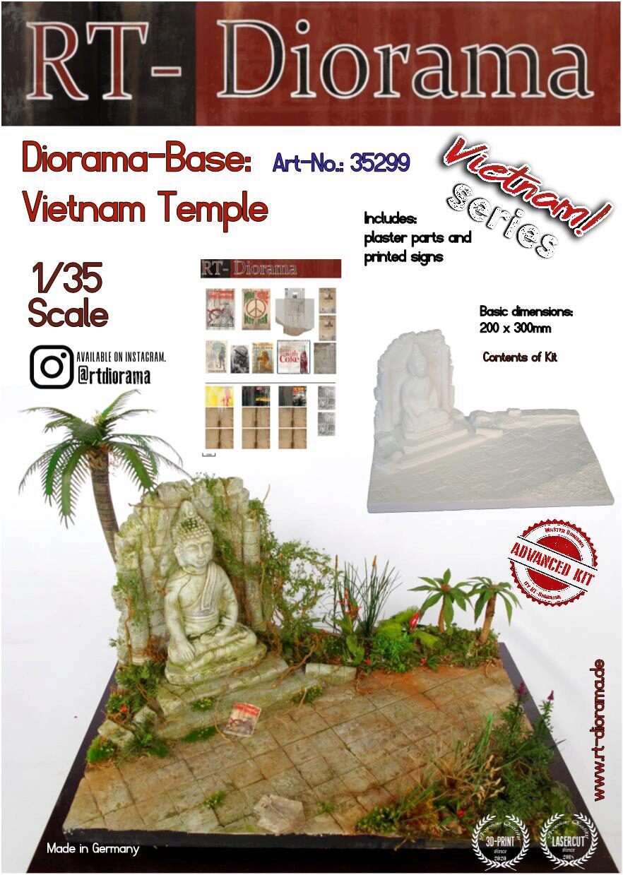 RT-DIORAMA 35299s Diorama-Base: Vietnam Temple [Standard]