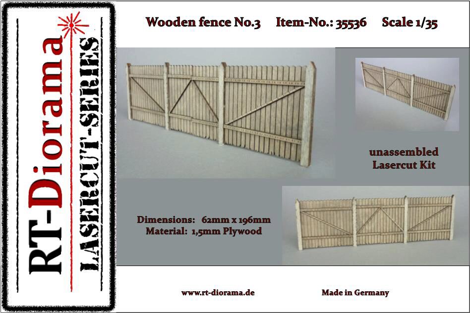 RT-DIORAMA 35536 Wooden Fence No.3