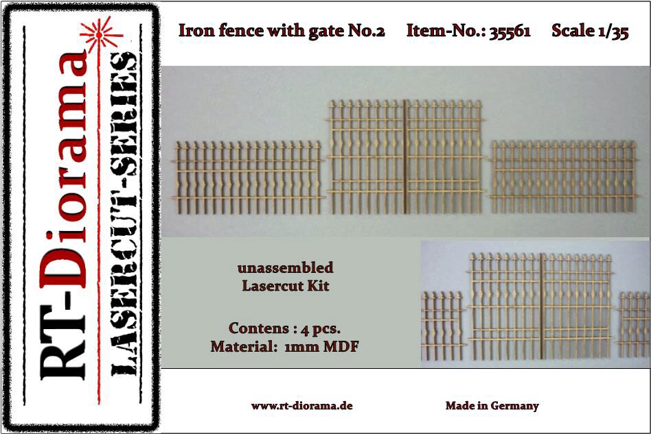 RT-DIORAMA 35561 Iron Fence with Gate No.2