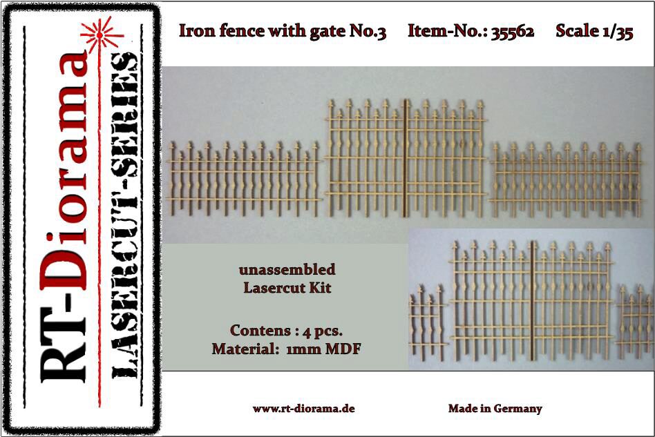 RT-DIORAMA 35562 Iron Fence with Gate No.3