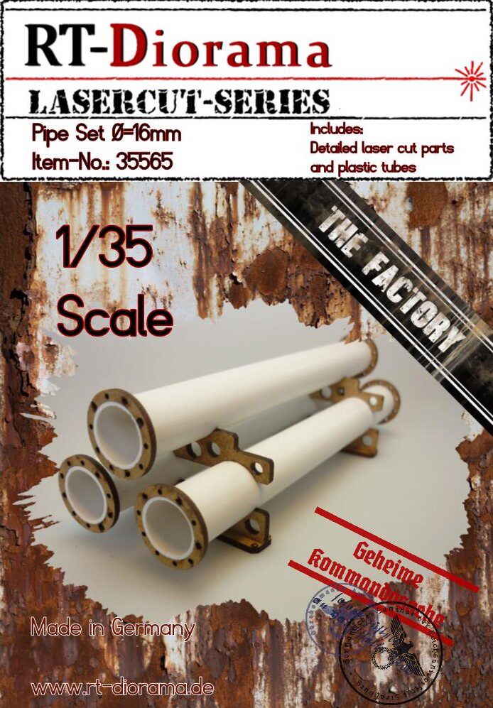 RT-DIORAMA 35565 Pipe Set 16mm (3 pipes)