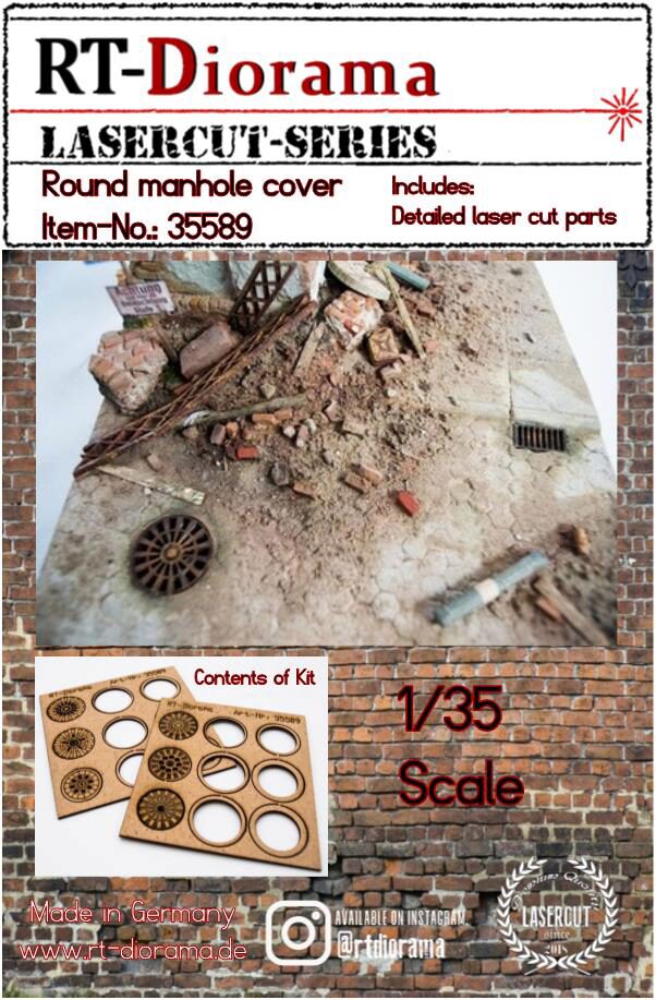 RT-DIORAMA 35589 Round Manhole Cover