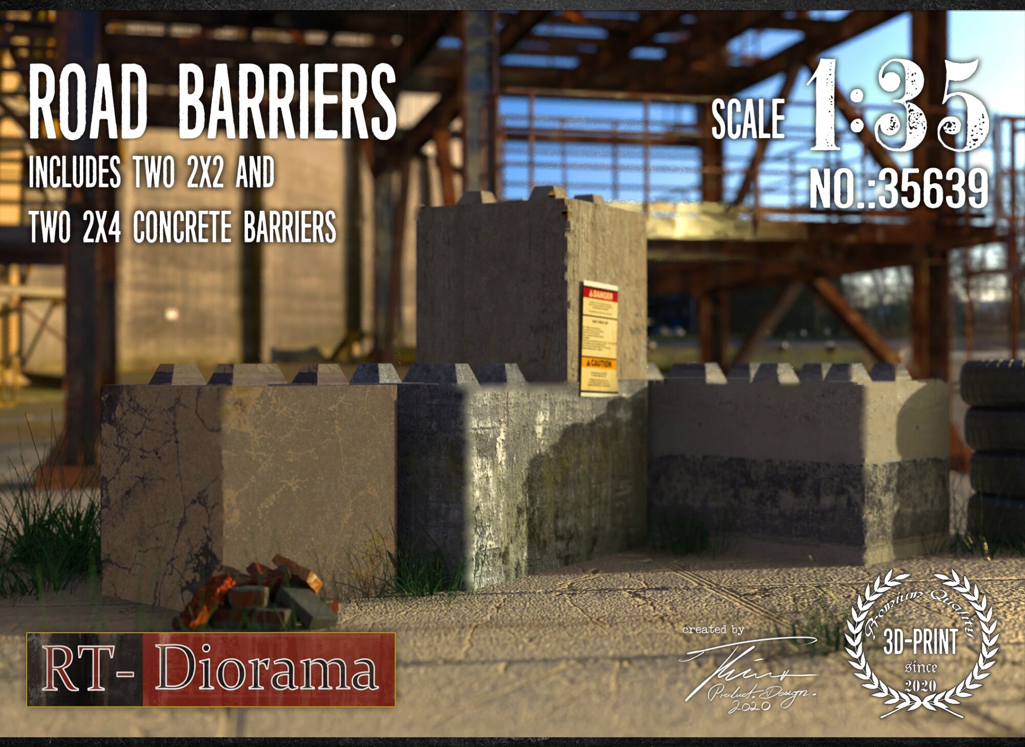 RT-DIORAMA 35639 Road Barriers (2x2 & 2x4)