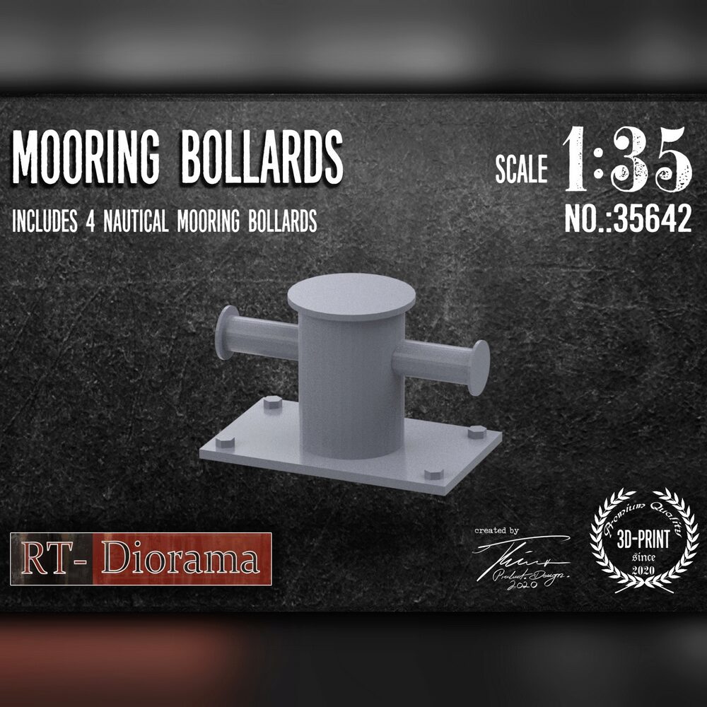 RT-DIORAMA 35642 3D-Resin Print: Mooring Bollard (4 pcs.)