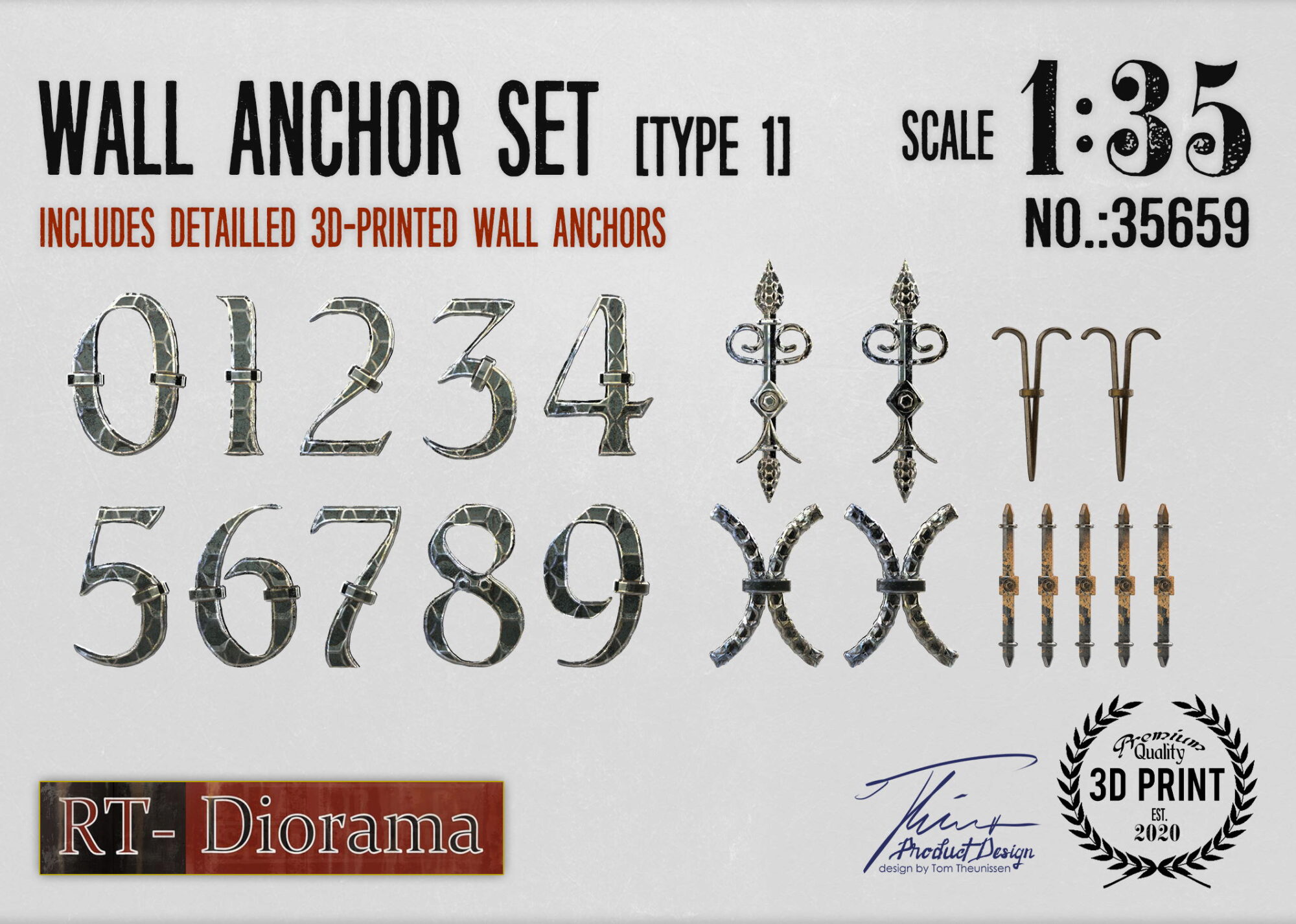 RT-DIORAMA 35659 Wall Anchor Set [Type 1]