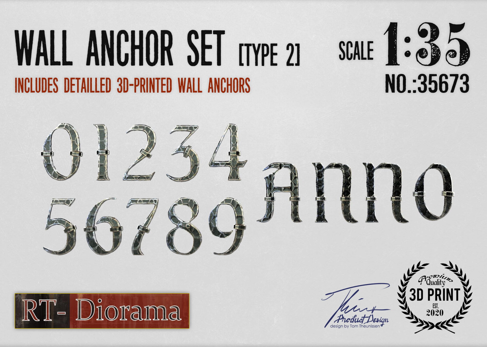 RT-DIORAMA 35673 Wall Anchor Set [Type 2]
