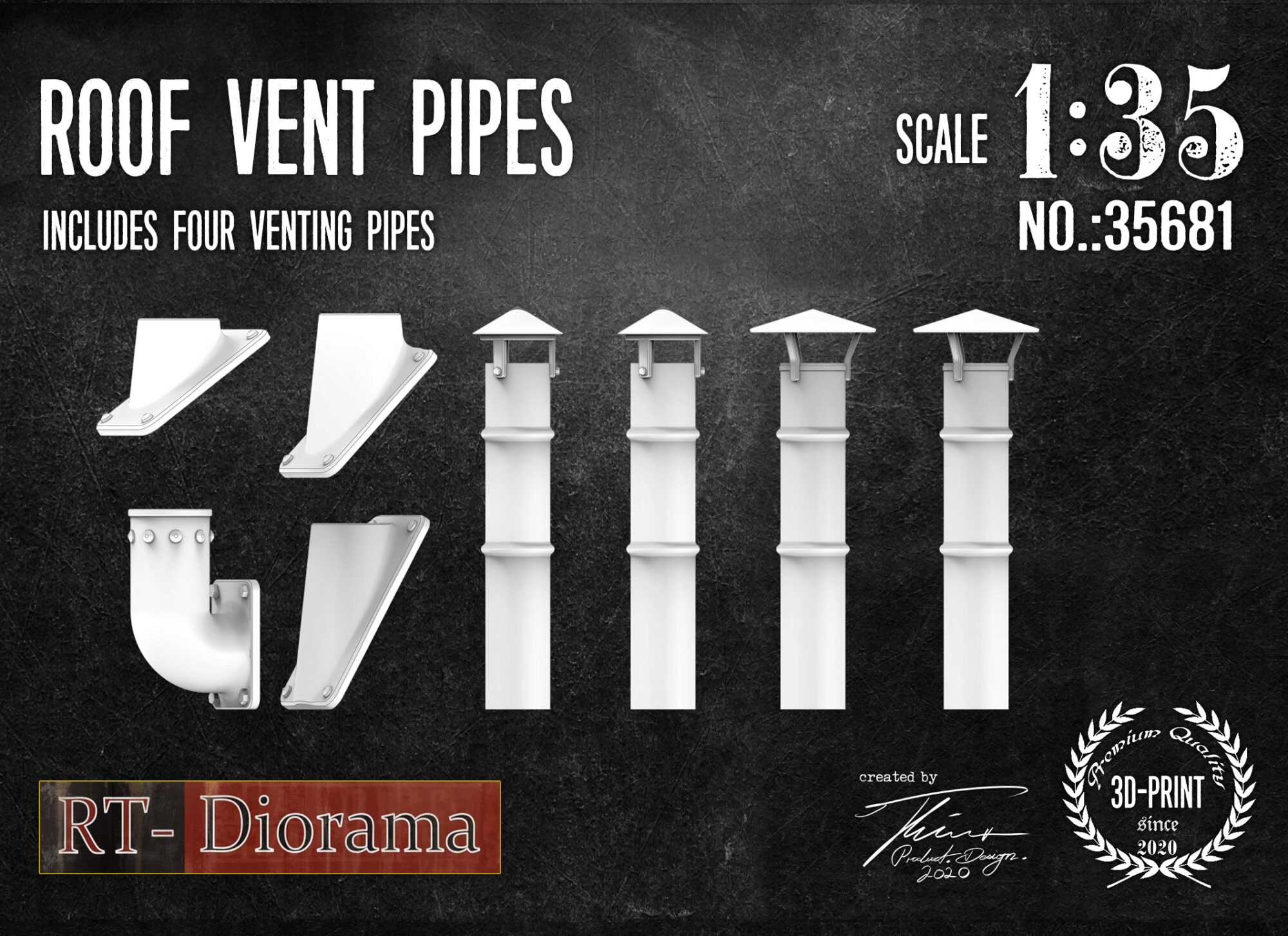 RT-DIORAMA 35681 Roof Vent Pipes