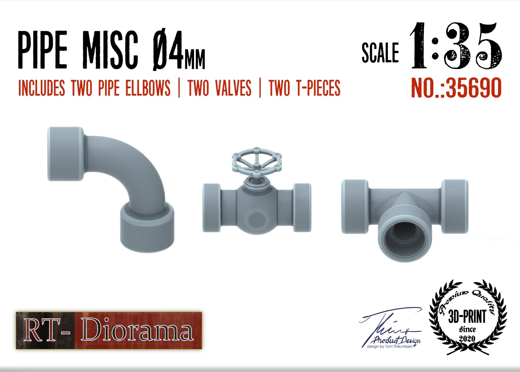 RT-DIORAMA 35690 Pipe Misc. 4mm
