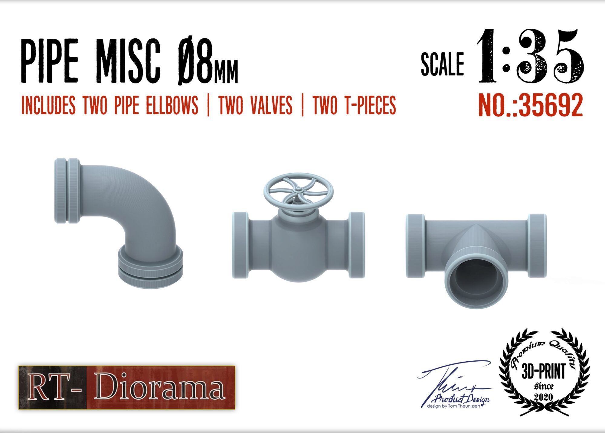 RT-DIORAMA 35692 Pipe Misc. 8mm