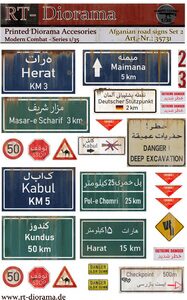 RT-DIORAMA 35731 Printed Accesories: "Afghanian Road Signs" No.2